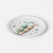 アイスクリームジェンダーリビールパーティの招待状 ペーパープレート (アングル)