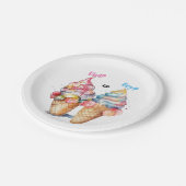 アイスクリームジェンダーリビールパーティの招待状 ペーパープレート (アングル)