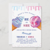 アイスクリームジェンダーリビールパーティの招待状 招待状 (正面)