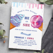 アイスクリームジェンダーリビールパーティの招待状 招待状