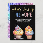 アイスクリームジェンダーリビールパーティの招待状 招待状 (正面/裏面)