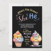 アイスクリームジェンダーリビールパーティの招待状 招待状 (正面)