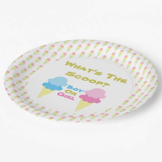 アイスクリームジェンダーリビール紙プレート ペーパープレート (アングル)