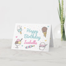 アイスクリームスイーツお祝いハッピーバースデー