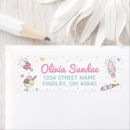 アイスクリームスイーツお祝い誕生日パーティーアドレス ラベル