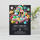 アイスクリームスイーツお祝い誕生日 招待状 (スタンド正面)