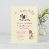 アイスクリームスイートトリートバースデーパーティー 招待状 (スタンド正面)