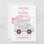 アイスクリームスイートワン誕生日アイスクリームトラック 招待状 (正面)