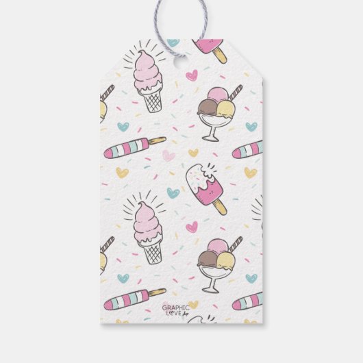 アイスクリームスウィートお祝い誕生日サンキュー ギフトタグ (裏面)