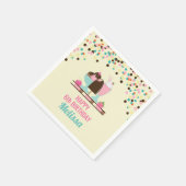 アイスクリームスウィートトリートハッピーバースデー スタンダードカクテルナプキン (角)