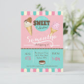 アイスクリームスウィートバースデーパーティー招待状 招待状 (スタンド正面)