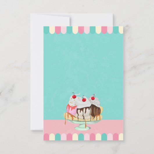 アイスクリームスウィートバースデーパーティー招待状 招待状 (裏面)