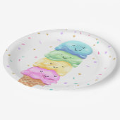 アイスクリームスウィートバースデーパーティー紙プレート ペーパープレート (アングル)