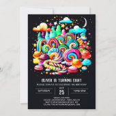 アイスクリームスウィートワンダーランド誕生日 招待状 (正面)