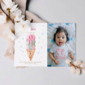 アイスクリームスウィートワンバースデーパーティーの写真 招待状