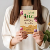 アイスクリームスウィートワンファースト誕生日 招待状