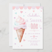 アイスクリームスウィートワン誕生日パーティー 招待状 (正面)