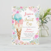 アイスクリームスウィートワン誕生日招待状 招待状 (スタンド正面)