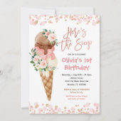 アイスクリームスウィートワン誕生日 招待状 (正面)