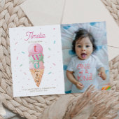 アイスクリームスウィート2nd誕生日パーティー写真 招待状