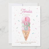 アイスクリームスウィート2nd誕生日パーティー 招待状 (正面)