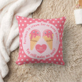 アイスクリームスクープかわいいロマンチックなバレンタインデー クッション (ブランケット)