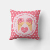 アイスクリームスクープかわいいロマンチックなバレンタインデー クッション (裏面)