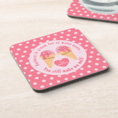 アイスクリームスクープかわいいロマンチックなバレンタインデー コースター (左側)
