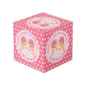 アイスクリームスクープかわいいロマンチックなバレンタインデー フォトキューブ (裏面アングル)