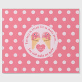アイスクリームスクープかわいいロマンチックなバレンタインデー ラッピングペーパー (フラット)