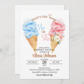 アイスクリームスクープの性別が彼または彼女を明らかにする 招待状 (正面/裏面)