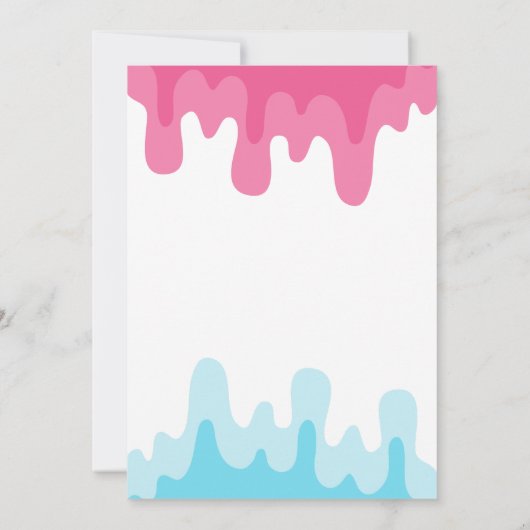 アイスクリームスクープの性別リビールパーティー 招待状 (裏面)