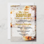 アイスクリームスクープハート形ワッフルブライダルシャワー 招待状 (正面)