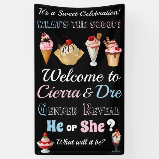 アイスクリームスクープバナーは何だ 横断幕 (縦)