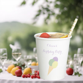 アイスクリームスクープパステルカラフル誕生日パーティー 紙コップ