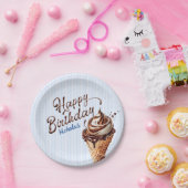 アイスクリームスクープボーイズ誕生日 ペーパープレート (パーティー)