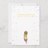 アイスクリームスクープ夏の写真カラフルパーティー 招待状 (裏面)