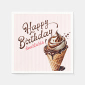 アイスクリームスクープ女子誕生日 スタンダードカクテルナプキン (正面)