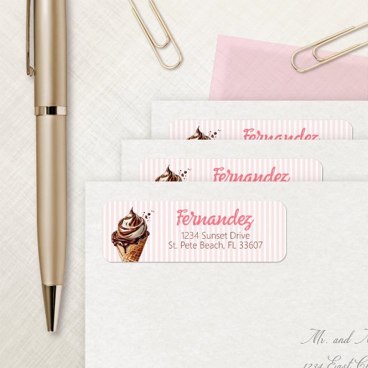 アイスクリームスクープ女子誕生日 ラベル