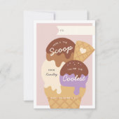 アイスクリームスクープ教室バレンタインデーカード 招待状 (正面)