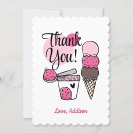 アイスクリームスクープ誕生日パーティーサンキューカード サンキューカード