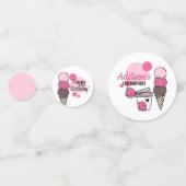 アイスクリームスクープ誕生日パーティーテーブル紙吹雪 コンフェッティ (正面)