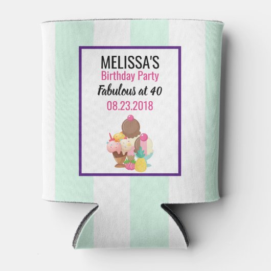 アイスクリームスクープ誕生日パーティー 缶クーラー (正面)