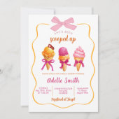 アイスクリームスコップされたブライダルシャワー 招待状 (正面)