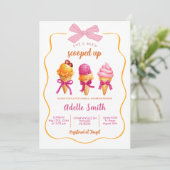 アイスクリームスコップされたブライダルシャワー 招待状 (スタンド正面)