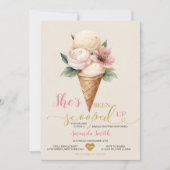 アイスクリームスコップされたブライダルシャワー 招待状 (正面)