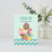 アイスクリームスコップと振りかけるパーティーありがとう ポストカード (スタンド正面)