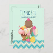 アイスクリームスコップと振りかけるパーティーありがとう ポストカード (正面/裏面)