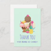 アイスクリームスコップと散水付きサンキュー サンキューカード (正面/裏面)