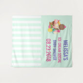 アイスクリームスコップと散水赤ちゃんシャワー タペストリー (正面(横))